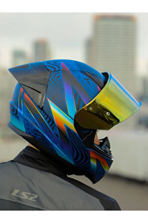 LS2 RAPID 2 RACE OPTIK MAT MAVİ-MOR KASK
