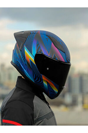LS2 RAPID 2 RACE OPTIK MAT MAVİ-MOR KASK