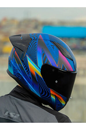 LS2 RAPID 2 RACE OPTIK MAT MAVİ-MOR KASK