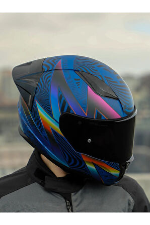 LS2 RAPID 2 RACE OPTIK MAT MAVİ-MOR KASK