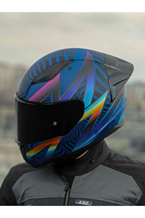 LS2 RAPID 2 RACE OPTIK MAT MAVİ-MOR KASK