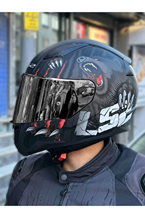 LS2 RAPID 2 CLAWN MAT SİYAH-GRİ-KIRMIZI KASK