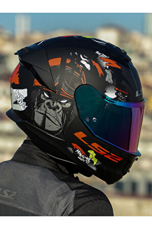 STREAM 2 ANGRY MONKEY MAT SİYAH-KIRMIZI KASK