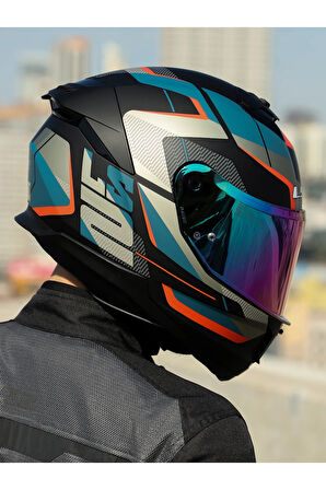 STREAM 2 ROAD MAT SİYAH-GRİ-MAVİ-KIRMIZI KASK