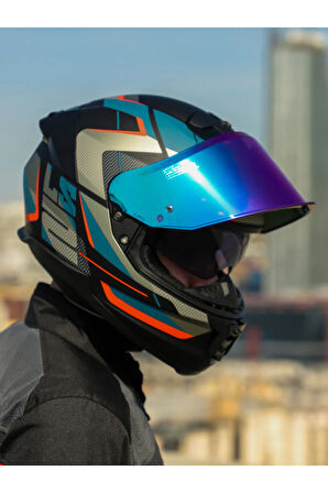 STREAM 2 ROAD MAT SİYAH-GRİ-MAVİ-KIRMIZI KASK