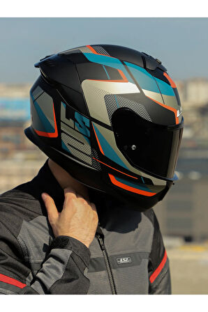 STREAM 2 ROAD MAT SİYAH-GRİ-MAVİ-KIRMIZI KASK