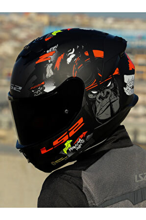 STREAM 2 ANGRY MONKEY MAT SİYAH-KIRMIZI KASK