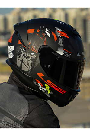 STREAM 2 ANGRY MONKEY MAT SİYAH-KIRMIZI KASK