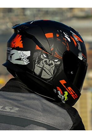 STREAM 2 ANGRY MONKEY MAT SİYAH-KIRMIZI KASK