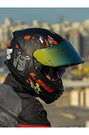 STREAM 2 ANGRY MONKEY MAT SİYAH-KIRMIZI KASK