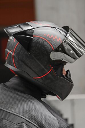 RAPID RACE TAKAROA MAT SİYAH-KIRMIZI KASK