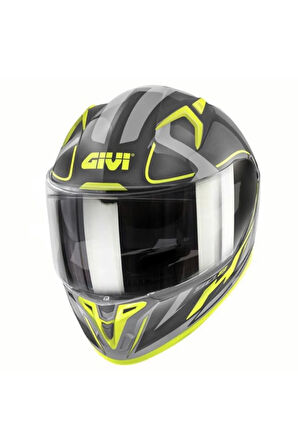 50.8 Racer Mat Siyah - Titanium Sarı Kask