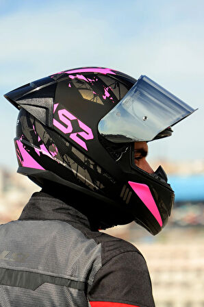 Rapıd 2 Race Palımnesıs Mat Siyah-Pembe Kask 2