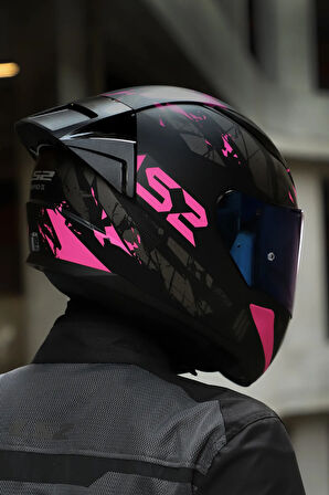 Rapıd 2 Race Palımnesıs Mat Siyah-Pembe Kask