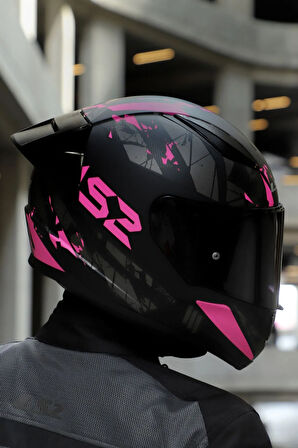 Rapıd 2 Race Palımnesıs Mat Siyah-Pembe Kask