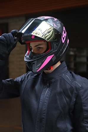 RAPID PALIMNESIS MAT SİYAH-PEMBE KASK