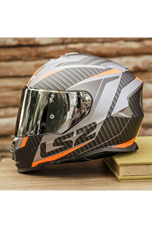 Storm 2 Racer Mat Tıtanıum-turuncu Kask