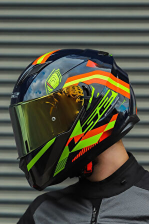 STREAM EVO REFLEX MAVİ TURUNCU KASK