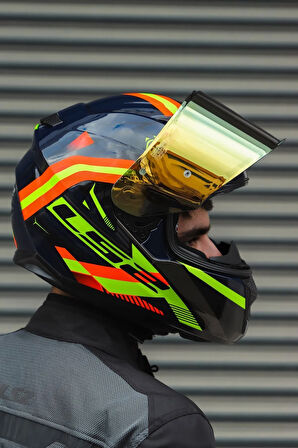 STREAM EVO REFLEX MAVİ TURUNCU KASK