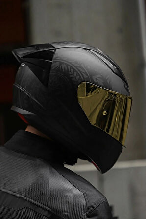 Rapid Race Takaroa Mat Siyah Kask + Spoiler