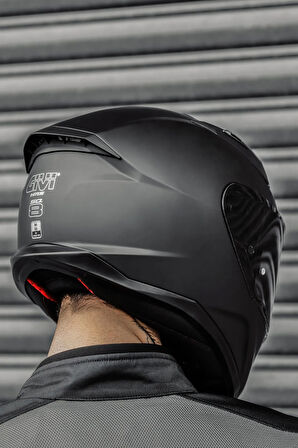50.8 Mat Siyah Kask ( Siyah Şeffaf Cam )