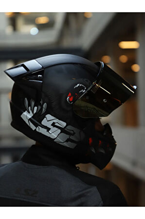 RAPID 2 RACE CLAWN MAT SİYAH-GRİ-KIRMIZI KASK