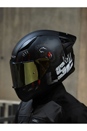 RAPID 2 RACE CLAWN MAT SİYAH-GRİ-KIRMIZI KASK