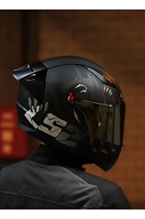 RAPID 2 RACE CLAWN MAT SİYAH-GRİ-KIRMIZI KASK