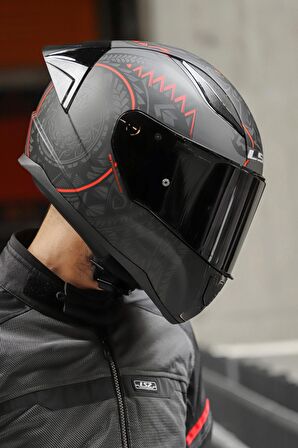 RAPID RACE TAKAROA MAT SİYAH-KIRMIZI KASK
