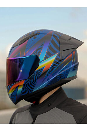 RAPID 2 RACE OPTIK MAT MAVİ-MOR KASK