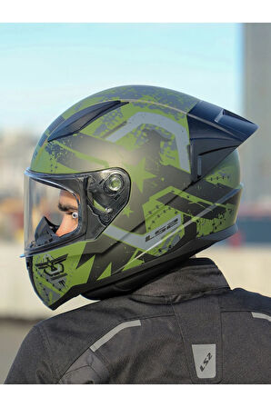 RAPID 2 RACE THUNDER BIRDS MAT YEŞİL-SİYAH-GRİ KASK