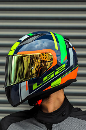 RAPID CHOS MAVİ NEON TURUNCU KASK