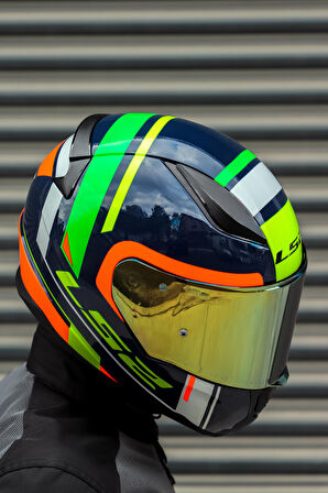 RAPID CHOS MAVİ NEON TURUNCU KASK