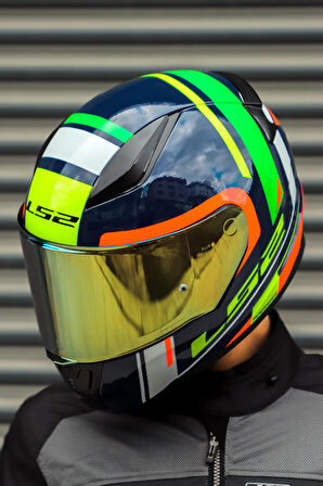 RAPID CHOS MAVİ NEON TURUNCU KASK