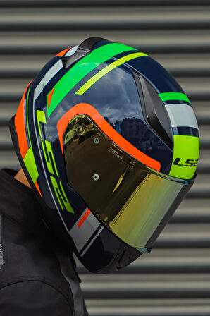 RAPID CHOS MAVİ NEON TURUNCU KASK