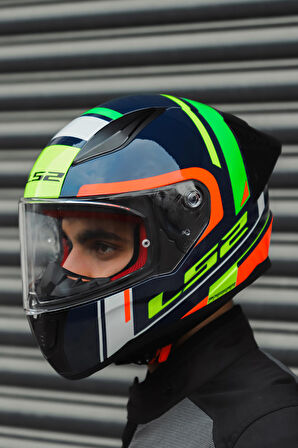 RAPID RACE CHOS MAVİ NEON TURUNCU KASK