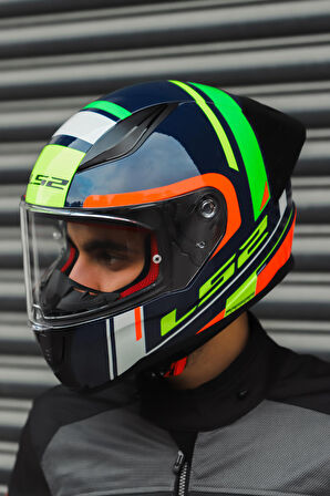 RAPID RACE CHOS MAVİ NEON TURUNCU KASK