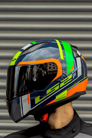 RAPID CHOS MAVİ NEON TURUNCU KASK