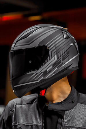 RAPID KRUISE MAT SİYAH-GRİ KASK