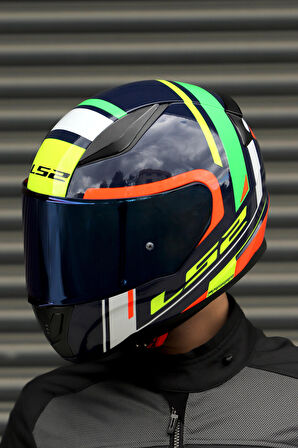 RAPID CHOS MAVİ NEON TURUNCU KASK