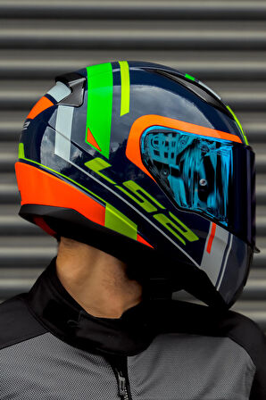 RAPID CHOS MAVİ NEON TURUNCU KASK