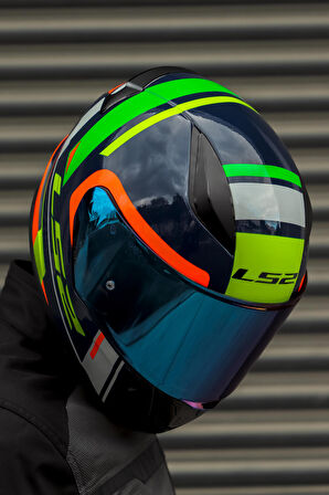 RAPID CHOS MAVİ NEON TURUNCU KASK