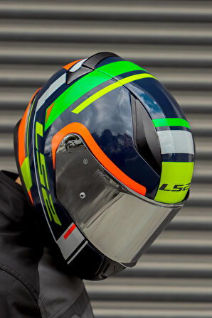 RAPID CHOS MAVİ NEON TURUNCU KASK