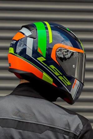 RAPID CHOS MAVİ NEON TURUNCU KASK