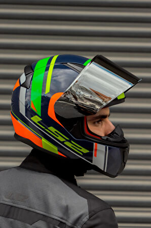 RAPID CHOS MAVİ NEON TURUNCU KASK