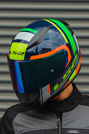 RAPID CHOS MAVİ NEON TURUNCU KASK