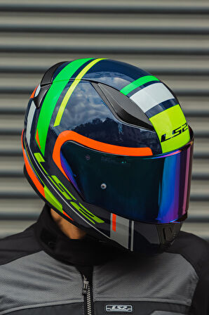 RAPID CHOS MAVİ NEON TURUNCU KASK