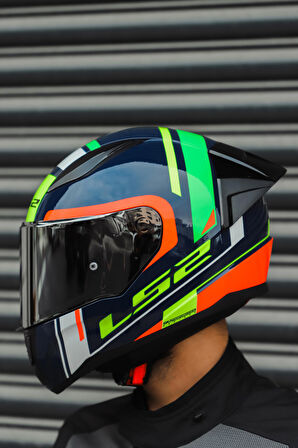 RAPID RACE CHOS MAVİ NEON TURUNCU KASK
