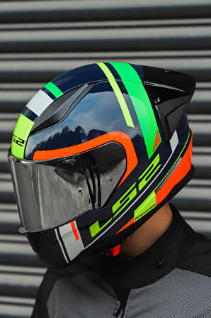 RAPID RACE CHOS MAVİ NEON TURUNCU KASK
