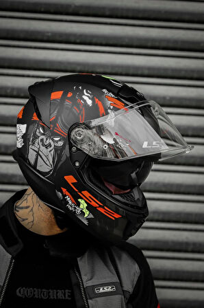 STREAM 2 ANGRY MONKEY MAT SİYAH-KIRMIZI KASK